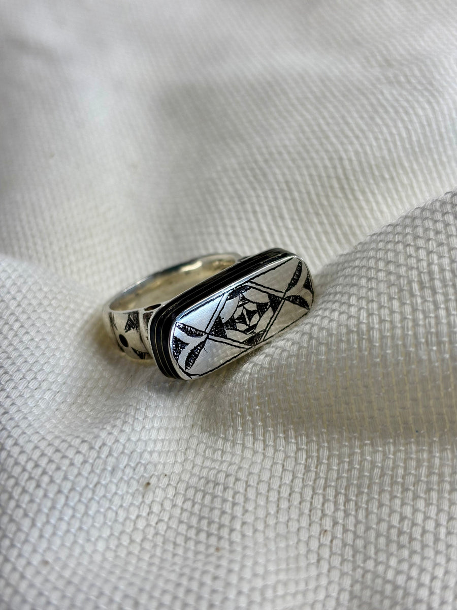 AZMI Silver Tribal Ring