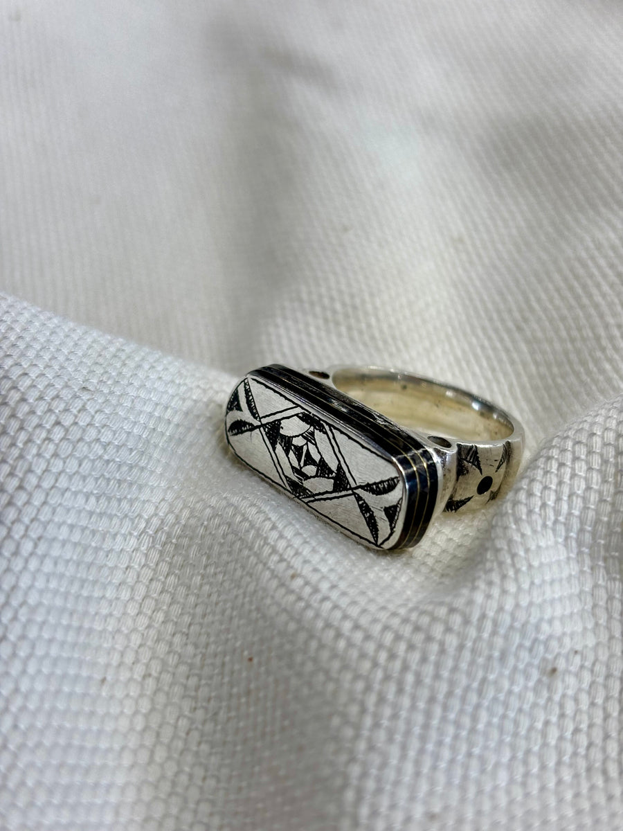 AZMI Silver Tribal Ring