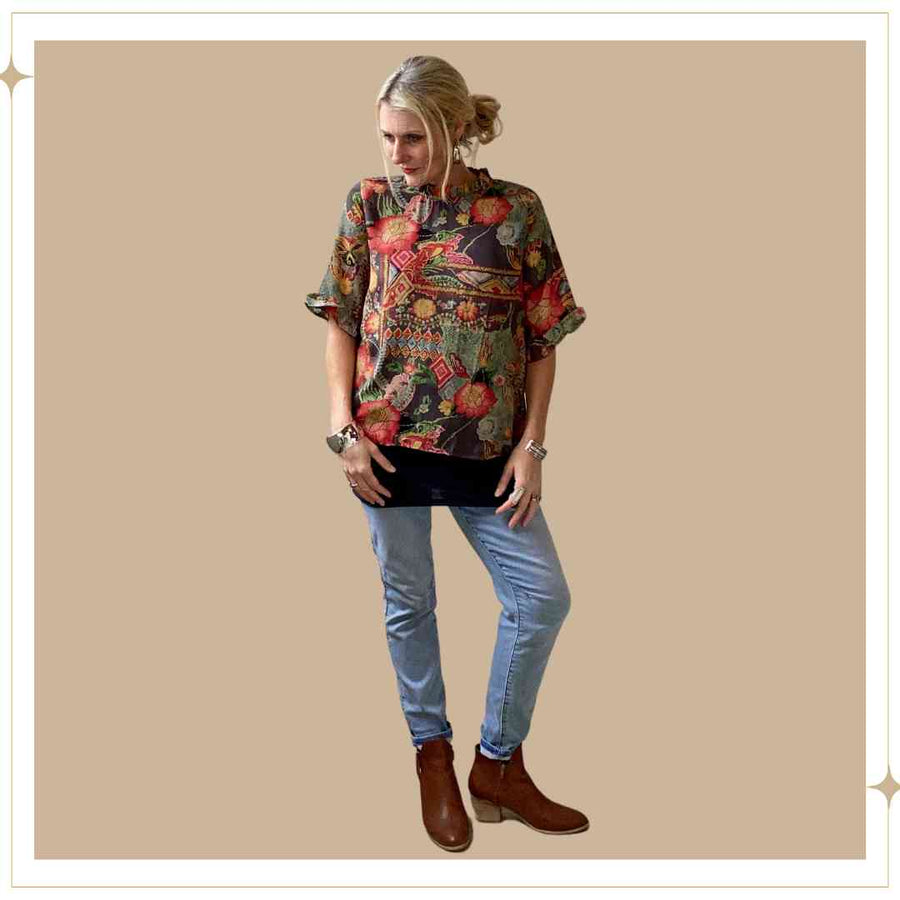 GWEN silk blouse - Japonica