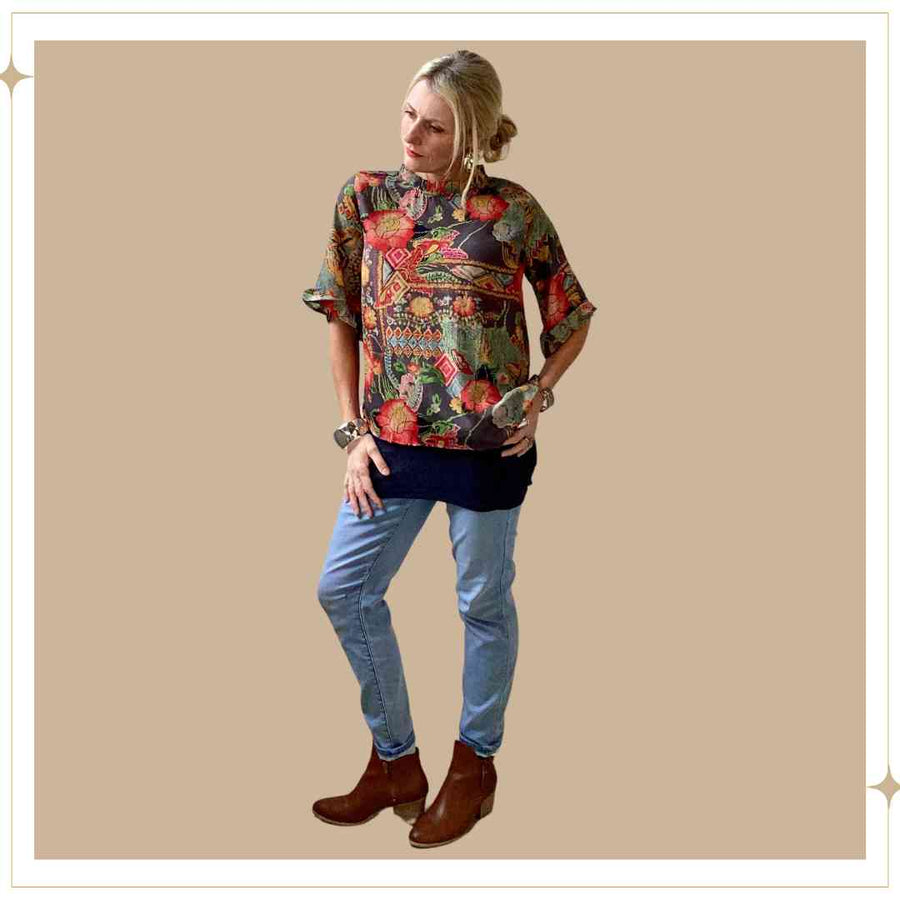 GWEN silk blouse - Japonica