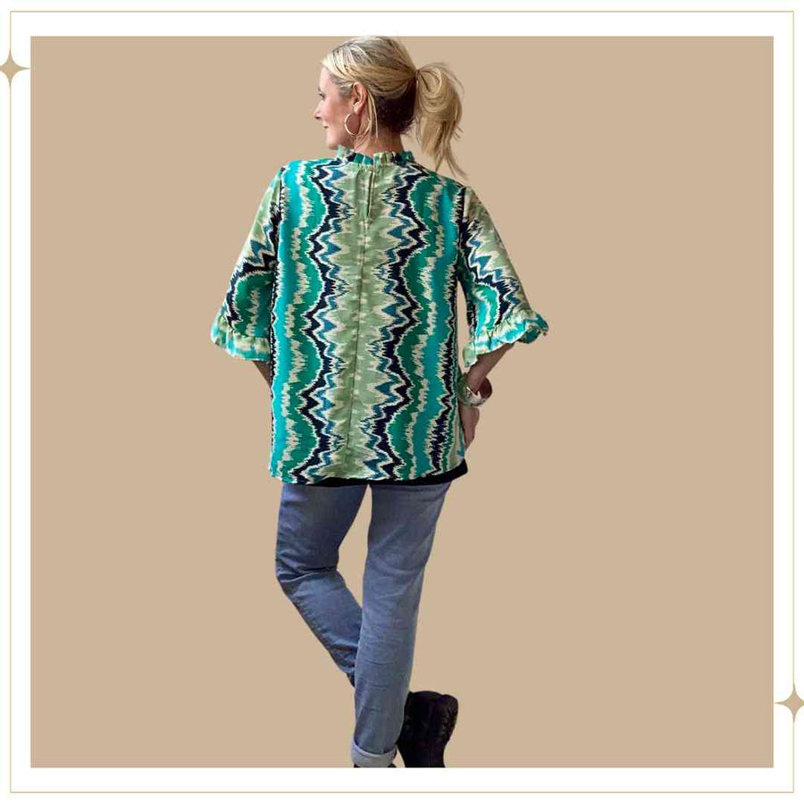 GWEN silk blouse - Lagoon