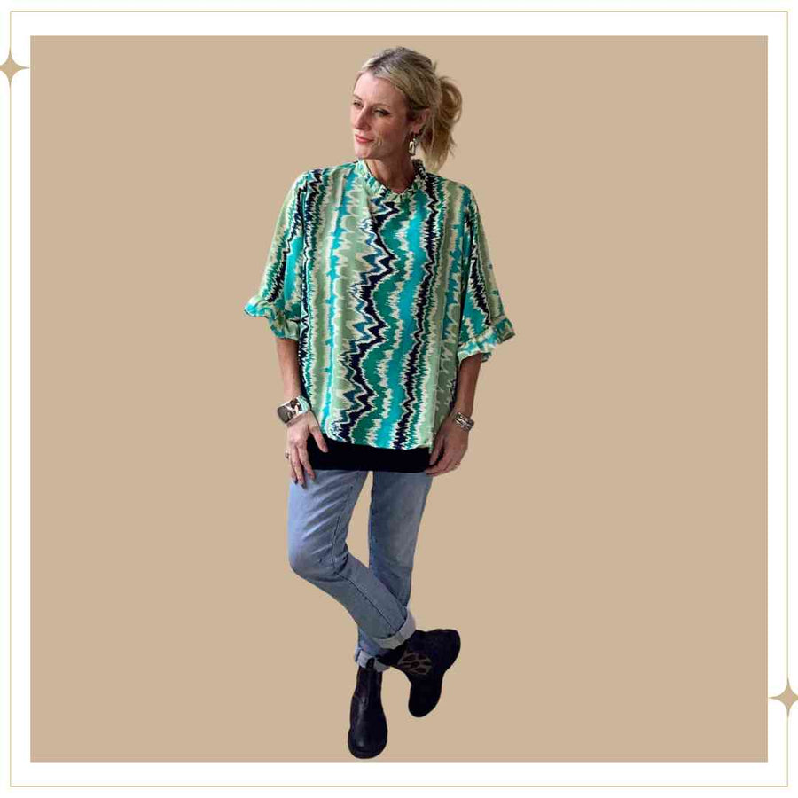 GWEN silk blouse - Lagoon