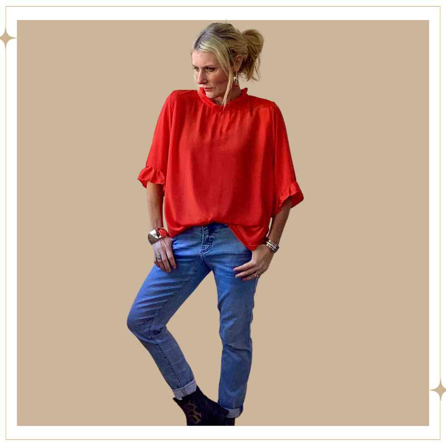 GWEN silk blouse - Vermillion