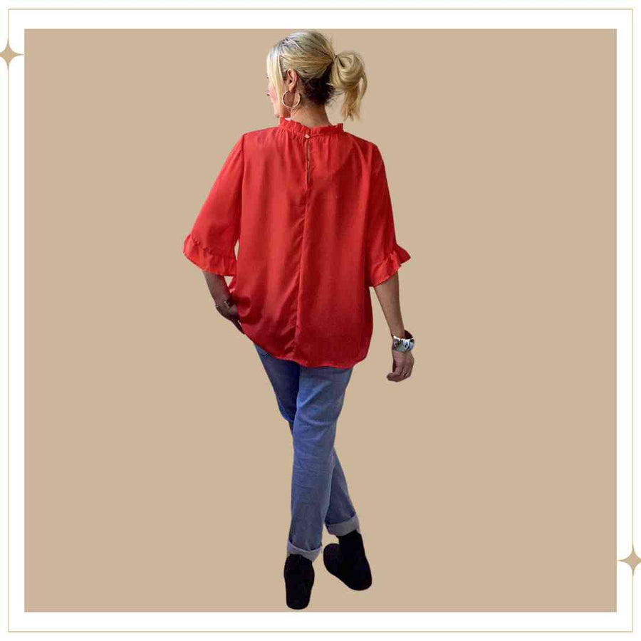 GWEN silk blouse - Vermillion