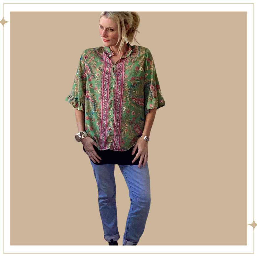 GWEN silk blouse - Viridian