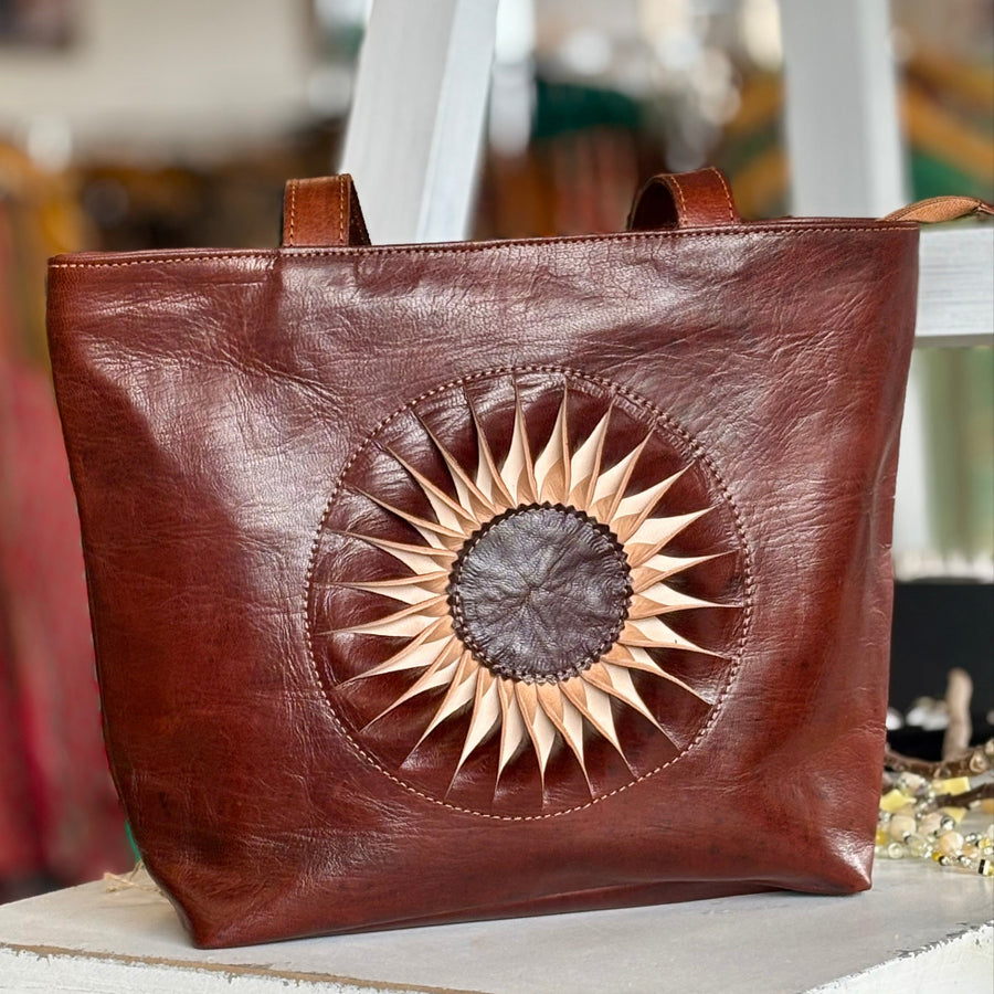 Hazelnut Soleil Leather Tote