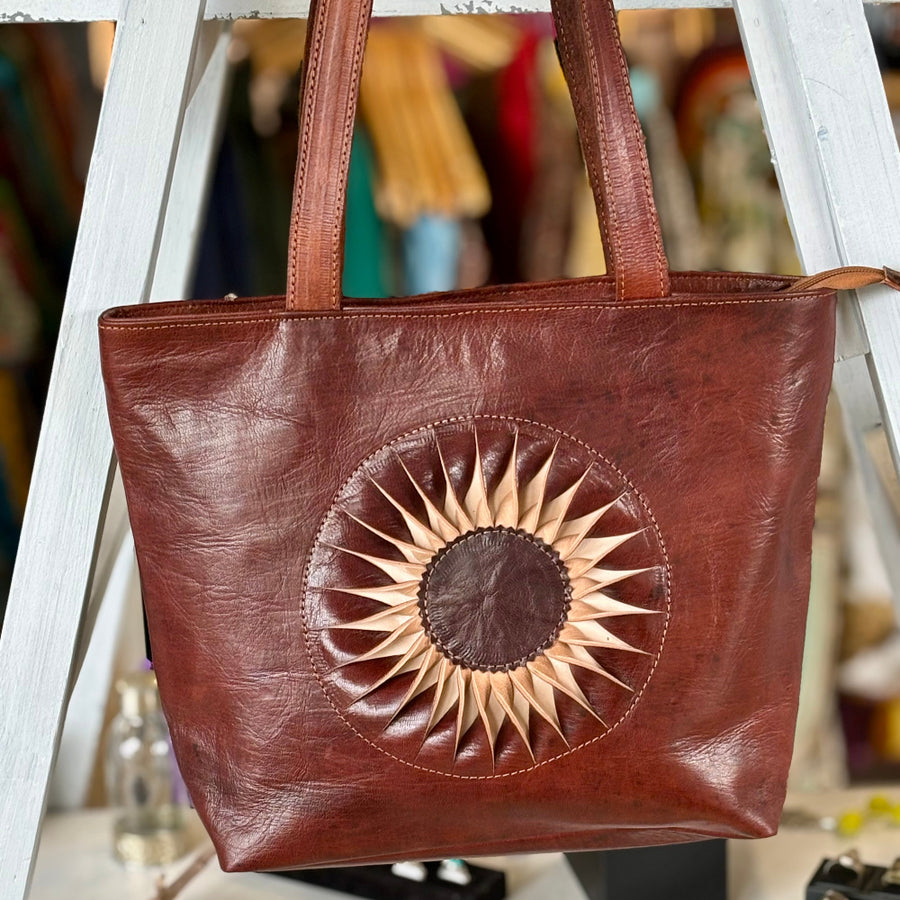 Hazelnut Soleil Leather Tote