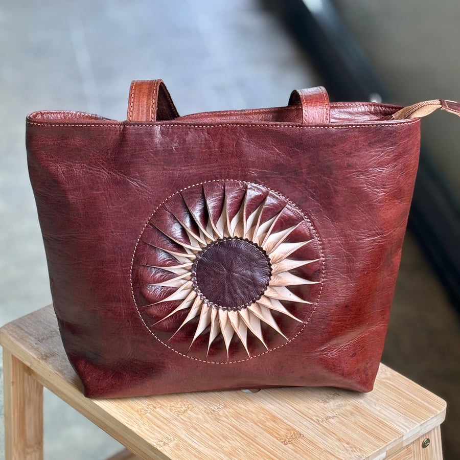 Hazelnut Soleil Leather Tote