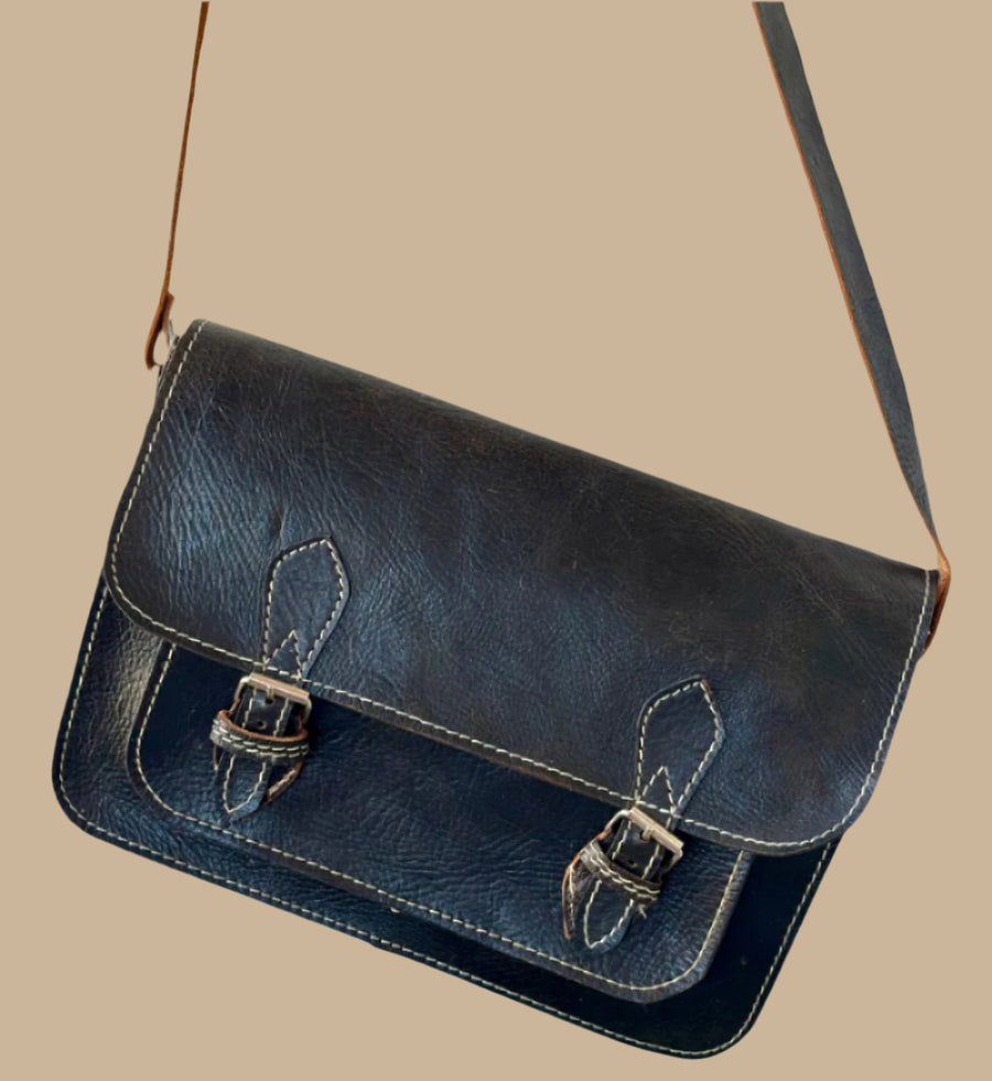 KAARO - Black Leather Satchel