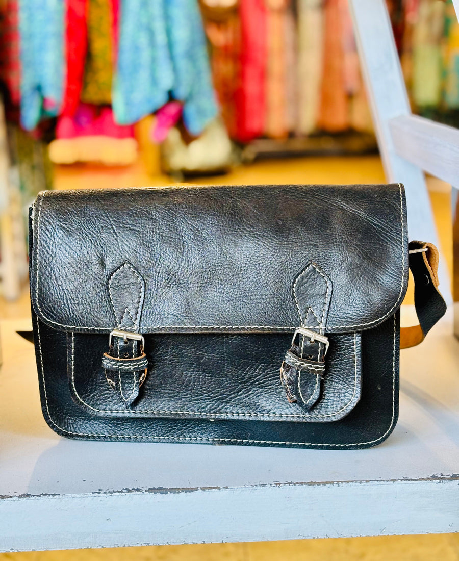 KAARO - Black Leather Satchel