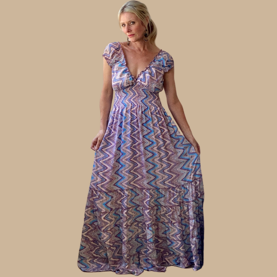 APHRODITE Dress - Vidya (Blue/Gold)