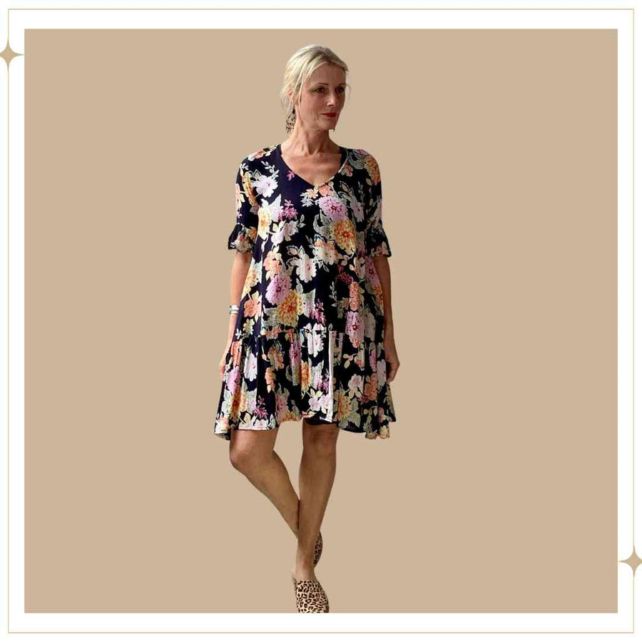 PARVATI Dress - Black floral