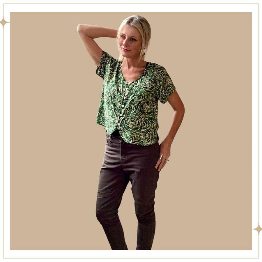 SALMA Button Blouse - Whirlwind