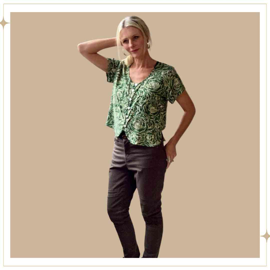 SALMA Button Blouse - Whirlwind