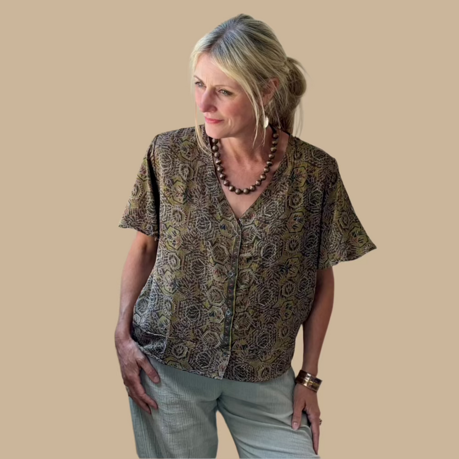 Silk Zweena Blouse-One-of-a-Kind (in Store only)