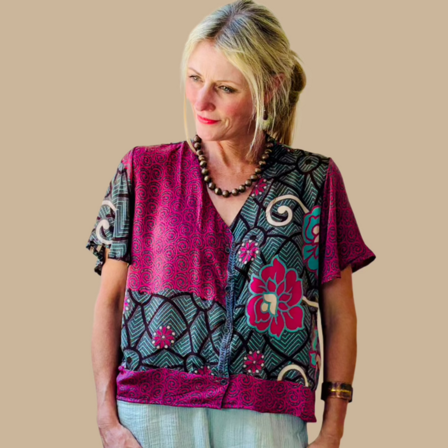 Silk Zweena Blouse-One-of-a-Kind (in Store only)