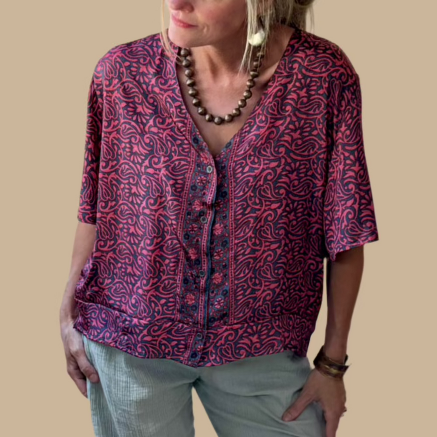 Silk Zweena Blouse-One-of-a-Kind (in Store only)