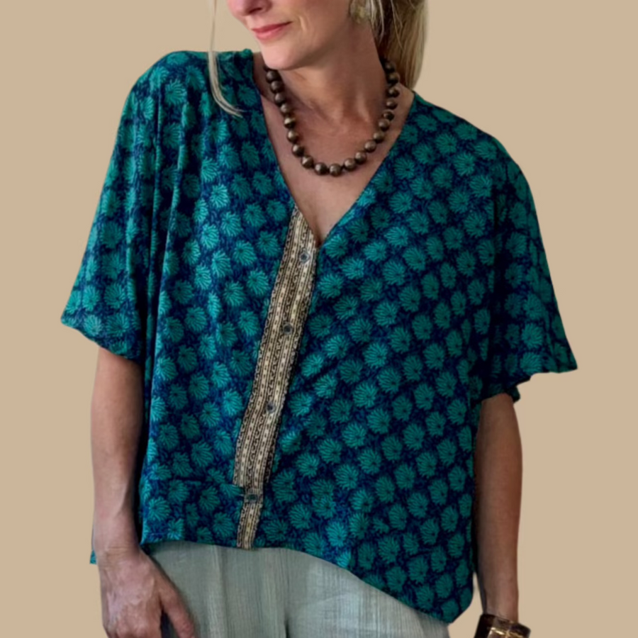 Silk Zweena Blouse-One-of-a-Kind (in Store only)