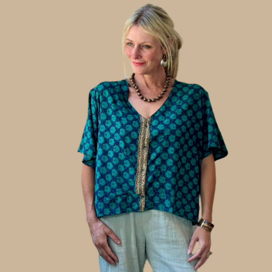 Silk Zweena Blouse-One-of-a-Kind (in Store only)