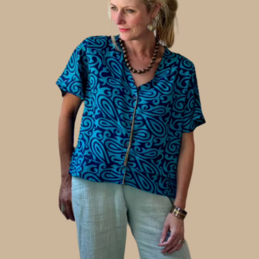 Silk Zweena Blouse-One-of-a-Kind (in Store only)